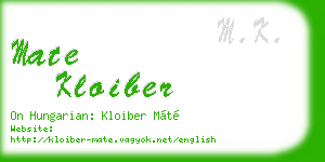 mate kloiber business card