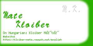 mate kloiber business card